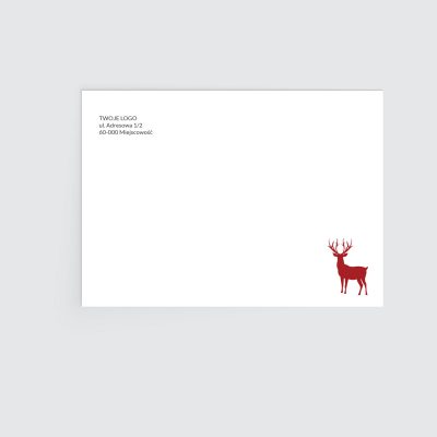 Świąteczna koperta Red Deer. Świąteczne koperty firmowe C6