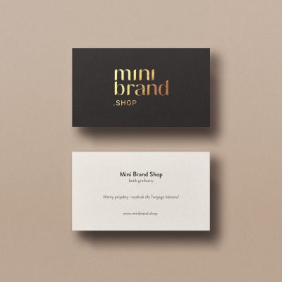 Złocone wizytówki dla firm - projekt wizytówki i druk w Mini Brand Shop