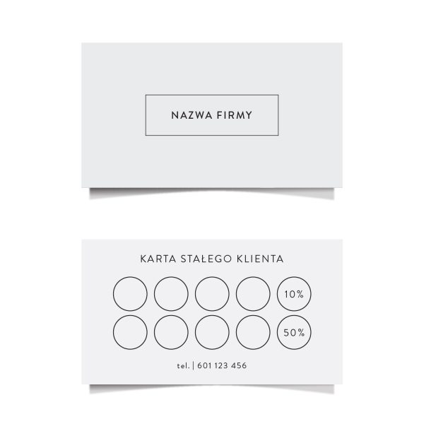 karta stałego klienta Mini Grey - projekt personalizowany i druk dla firm