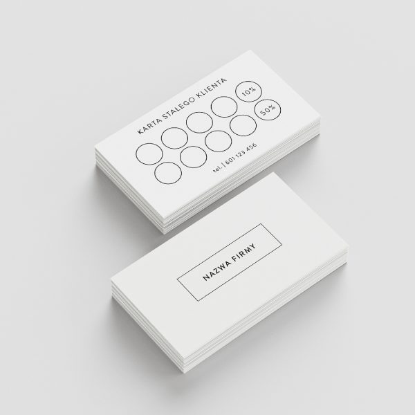 karta stałego klienta Mini Grey - projekt personalizowany i druk dla firm