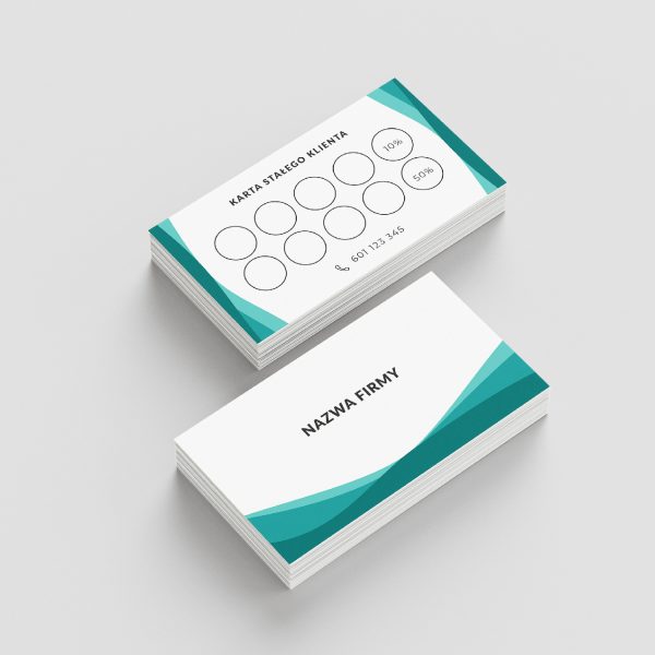 karta stałego klienta Wave - projekt personalizowany i druk dla firm