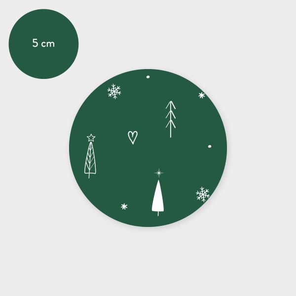 Naklejki na Boże Narodzenie - Christmas Forest. Personalizowane naklejki świąteczne dla firm.