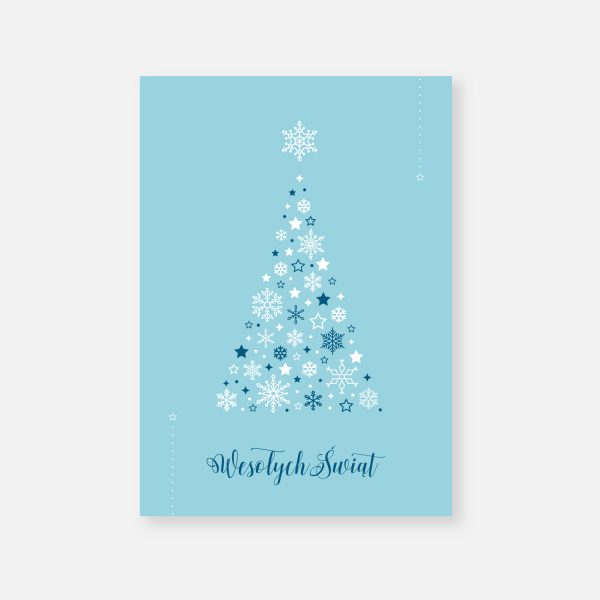 Kartka świąteczna Snowflakes - świąteczne kartki firmowe. Podziękowanie za zakupy z motywem świątecznym.
