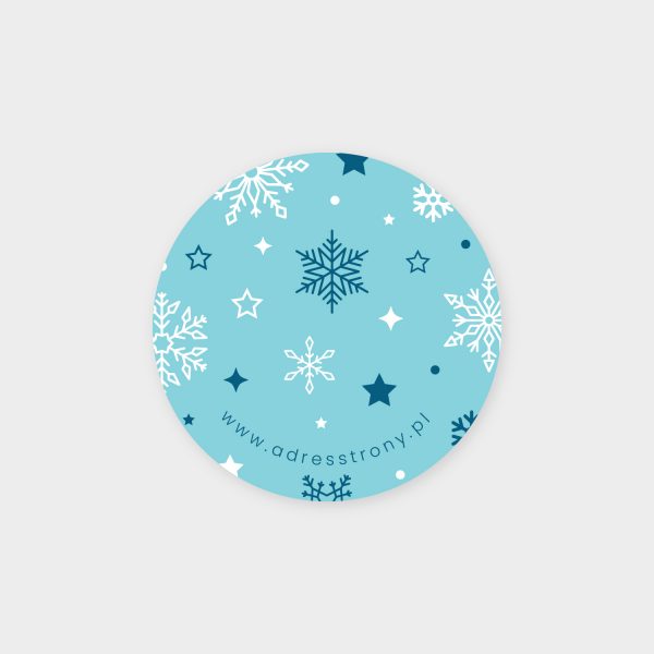 Naklejki na Boże Narodzenie - Snowflakes. Personalizowane naklejki świąteczne dla firm.